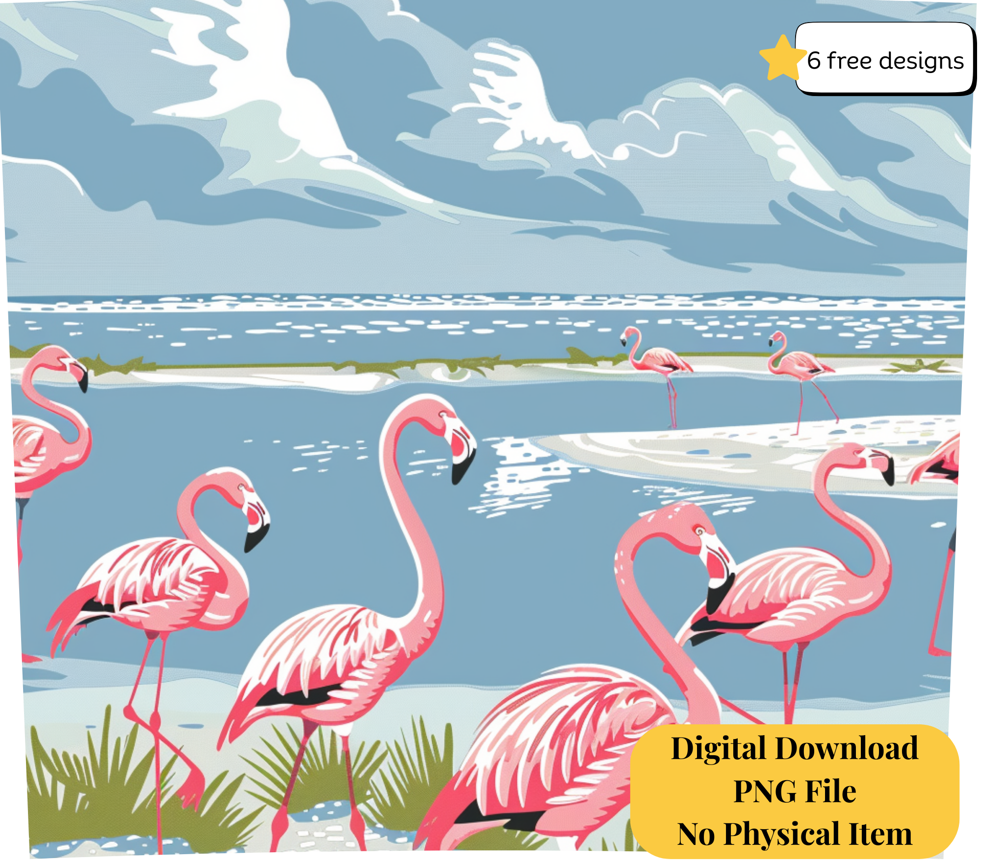 Flamingo 20oz. Skinny Tumbler Sublimation Design Digital downloadable