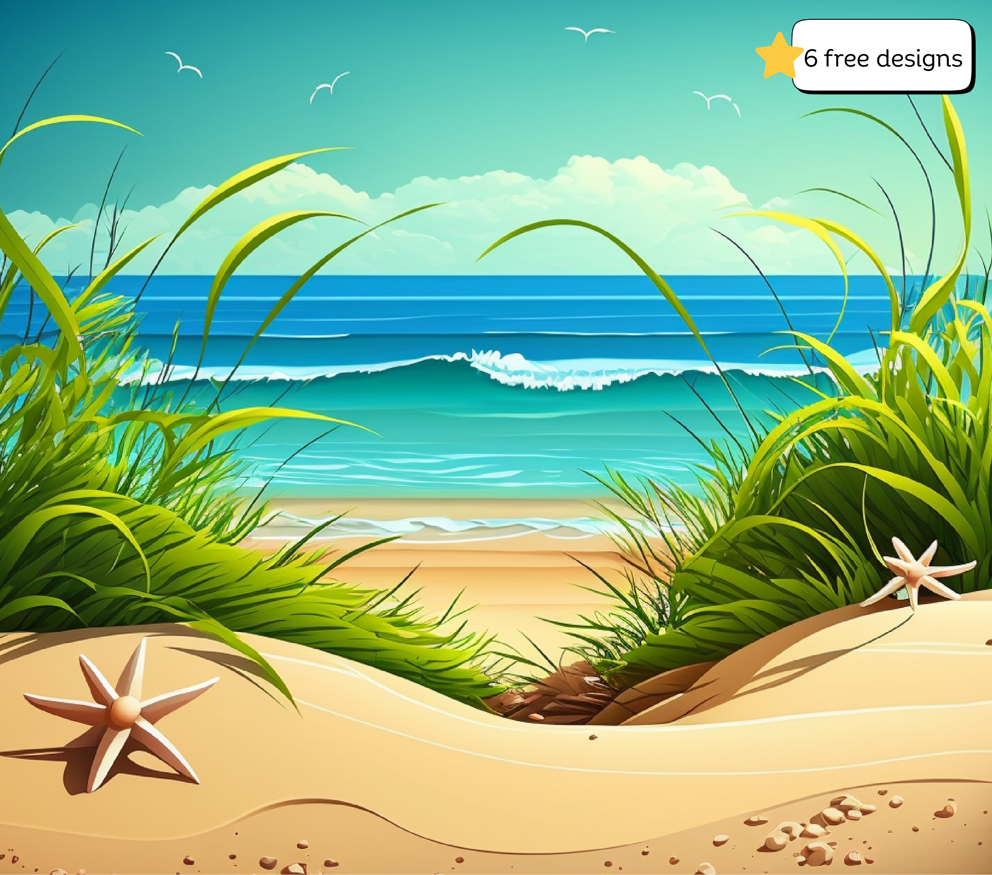 Beautiful Summer 20oz. Skinny Tumbler Sublimation Design Digital downloadable PNG