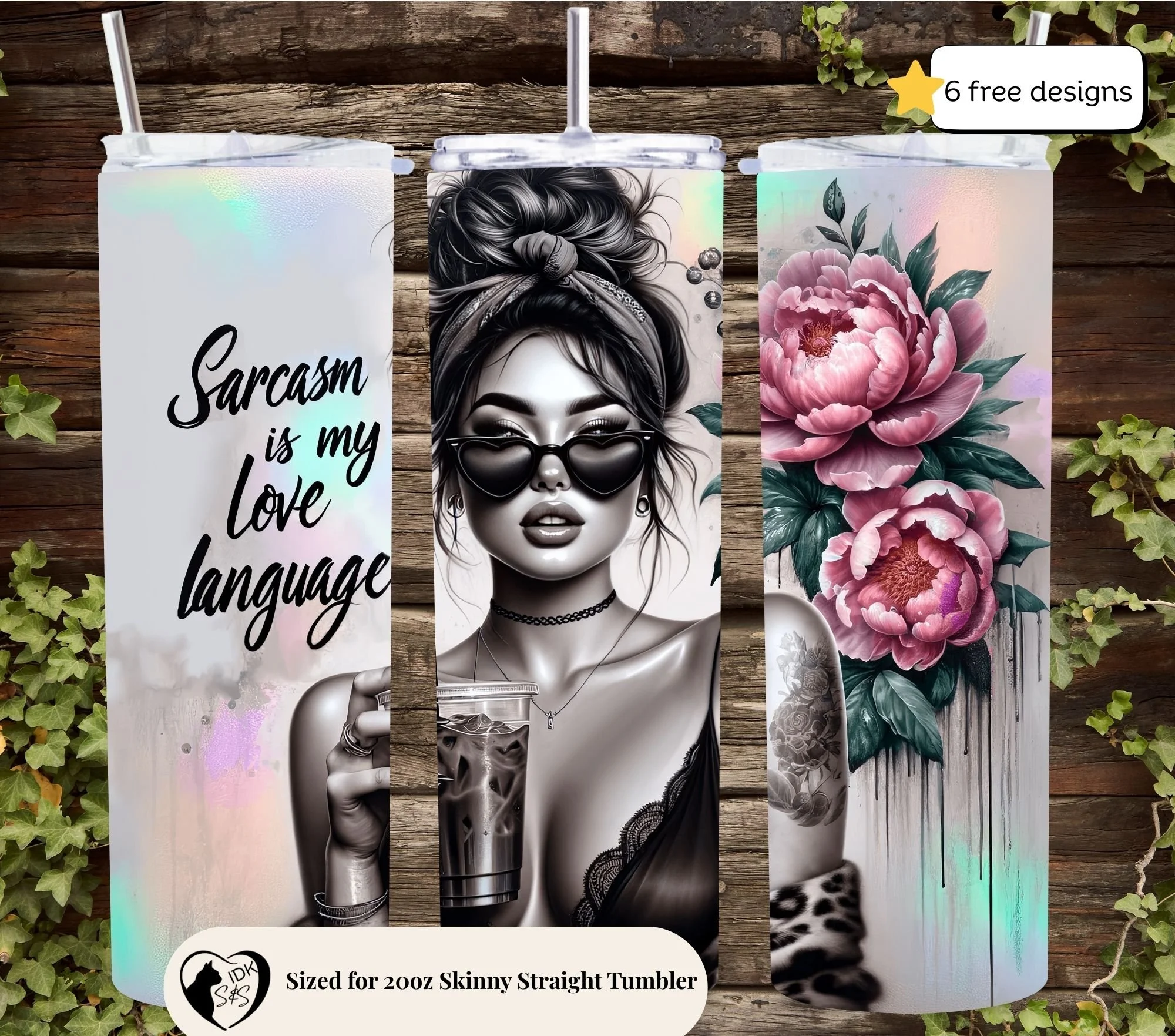 You are free to create the life you desire 20oz. Skinny Tumbler Sublimation Design