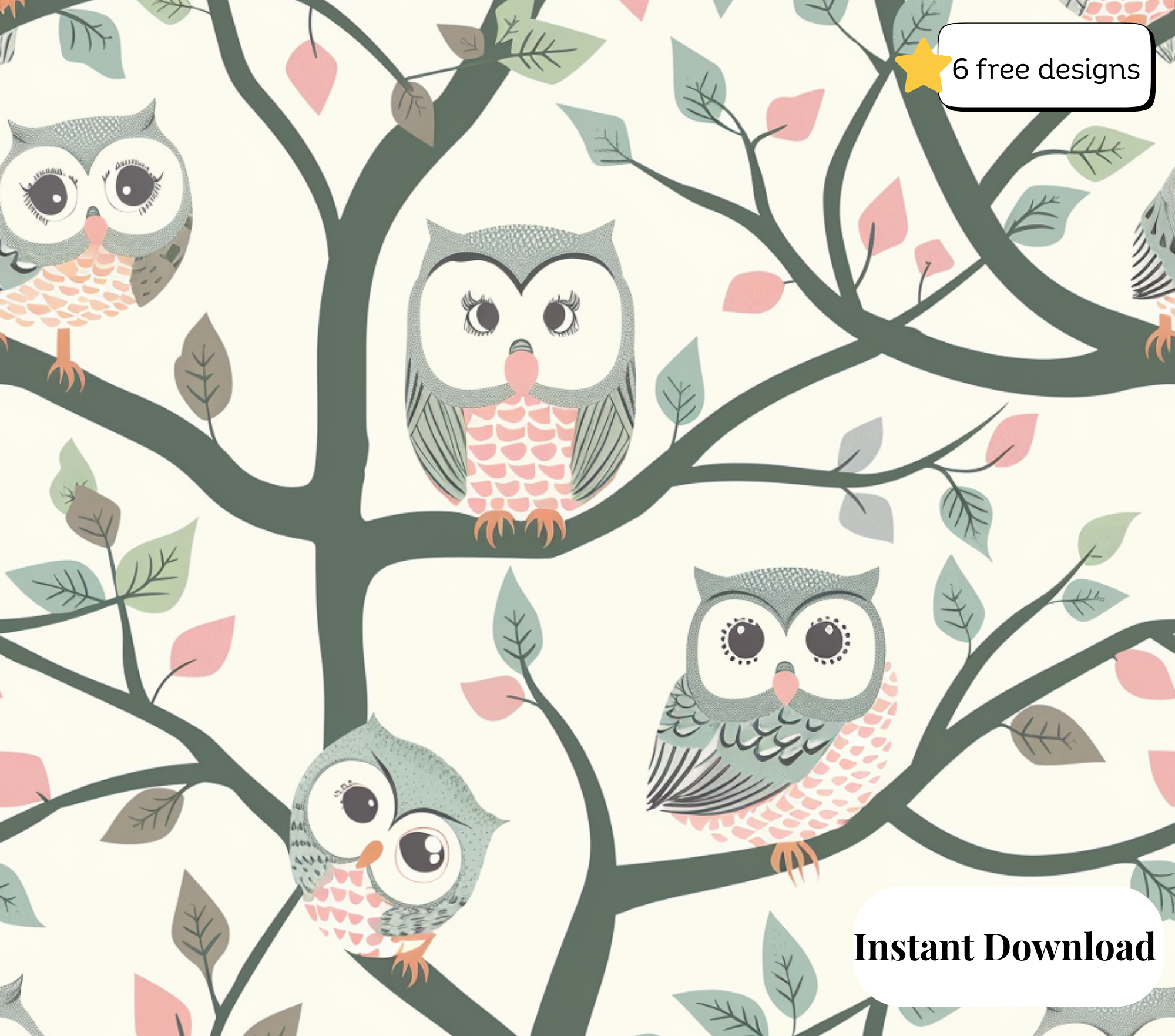 Owls 20oz. Skinny Tumbler Sublimation Design Digital downloadable PNG