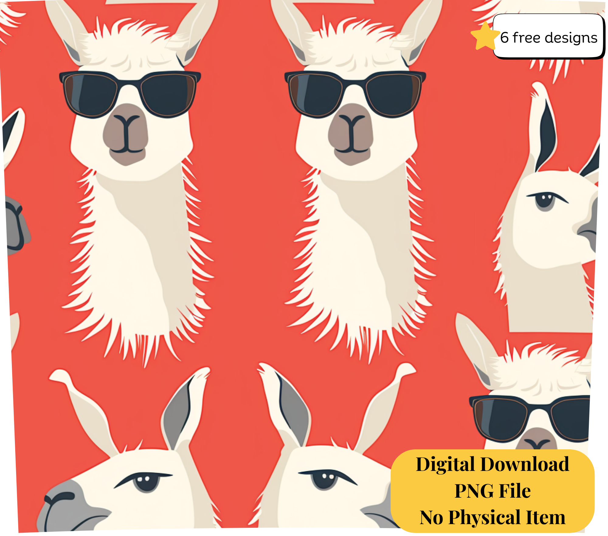 Llama 20oz Skinny Tumbler Sublimation Design (Digital Download)