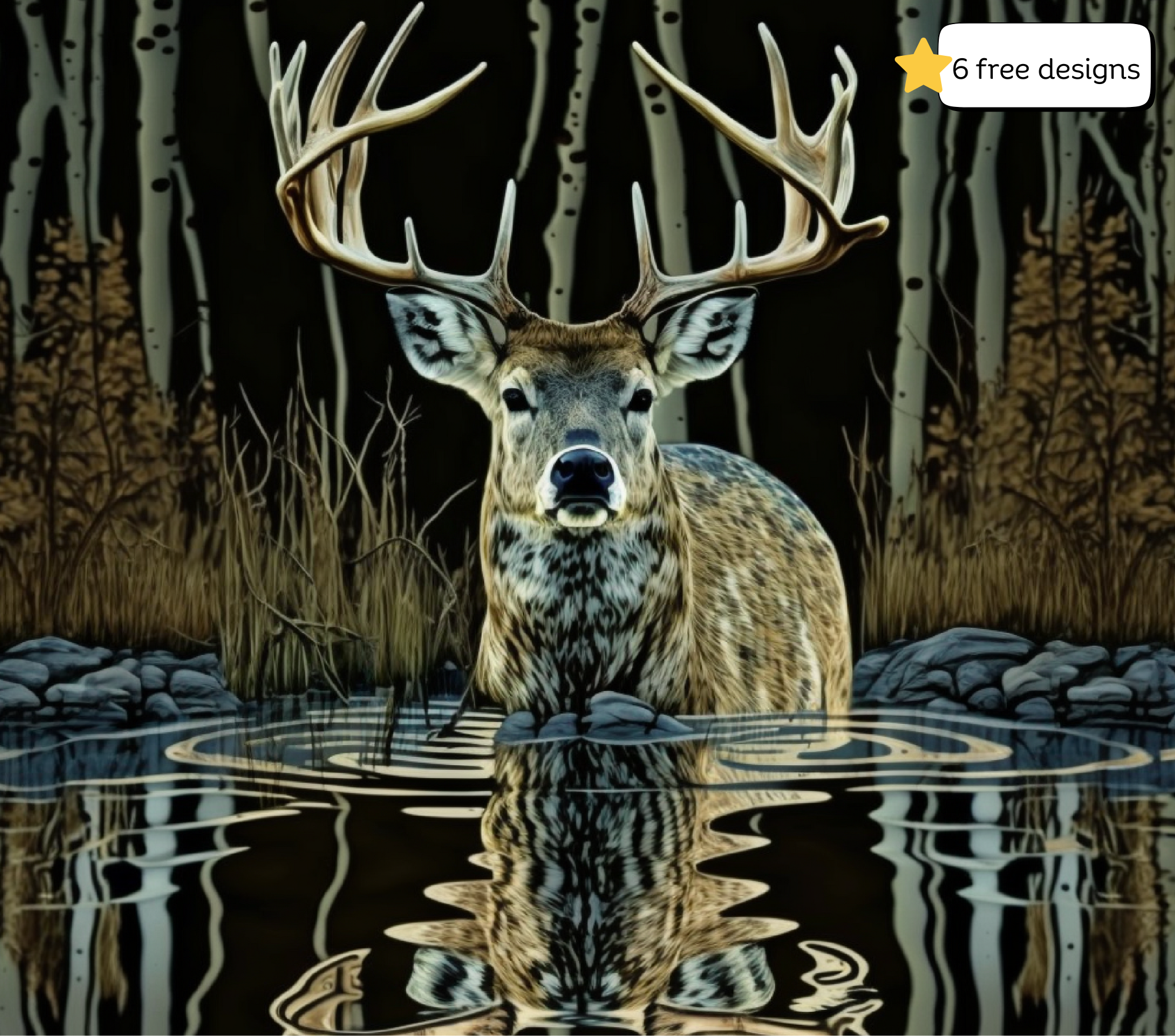 Deer in the woods 20oz. Skinny Tumbler Sublimation Design Digital downloadable PNG