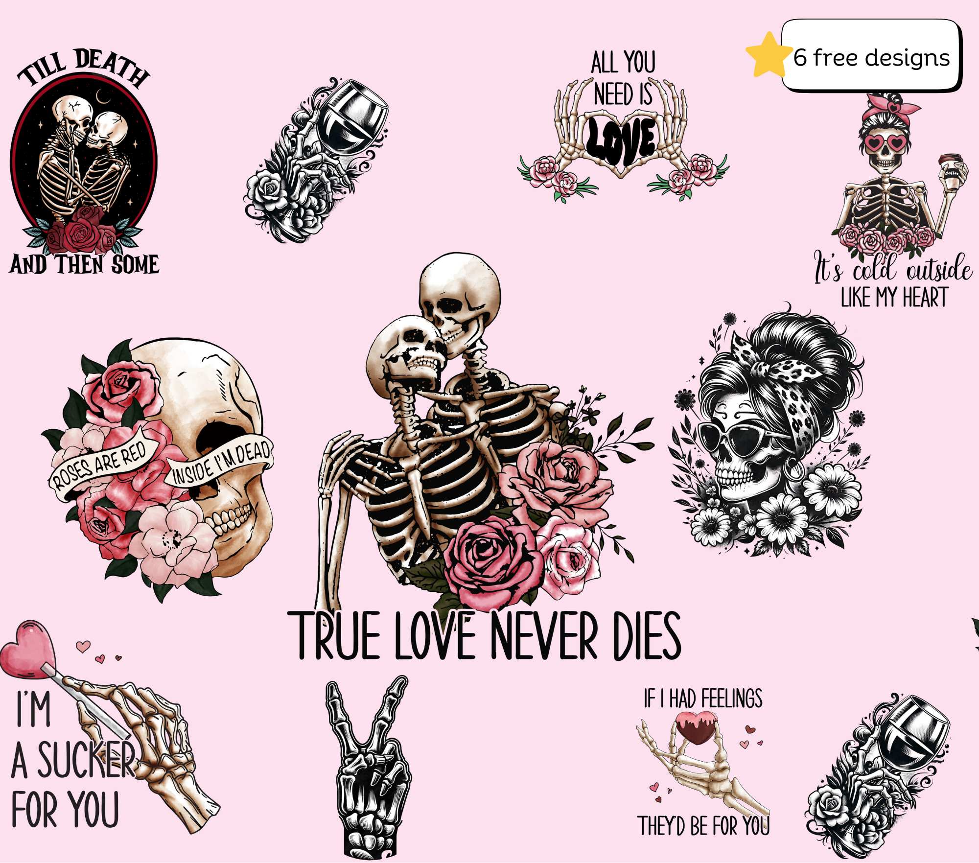 Skeletal Lover's Tumbler Sublimation Design, Grunge PNG (Digital Download)