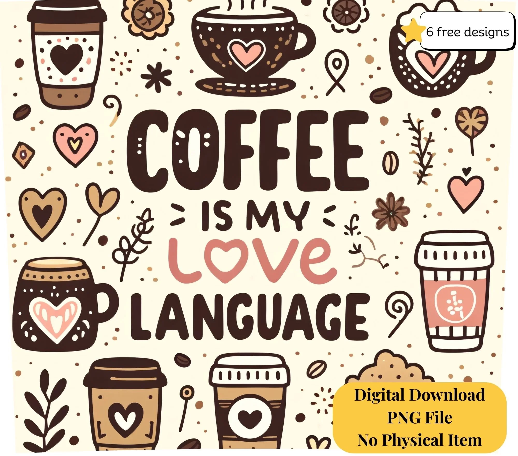 Coffee 20oz. Skinny Tumbler Sublimation Design Digital downloadable PNG