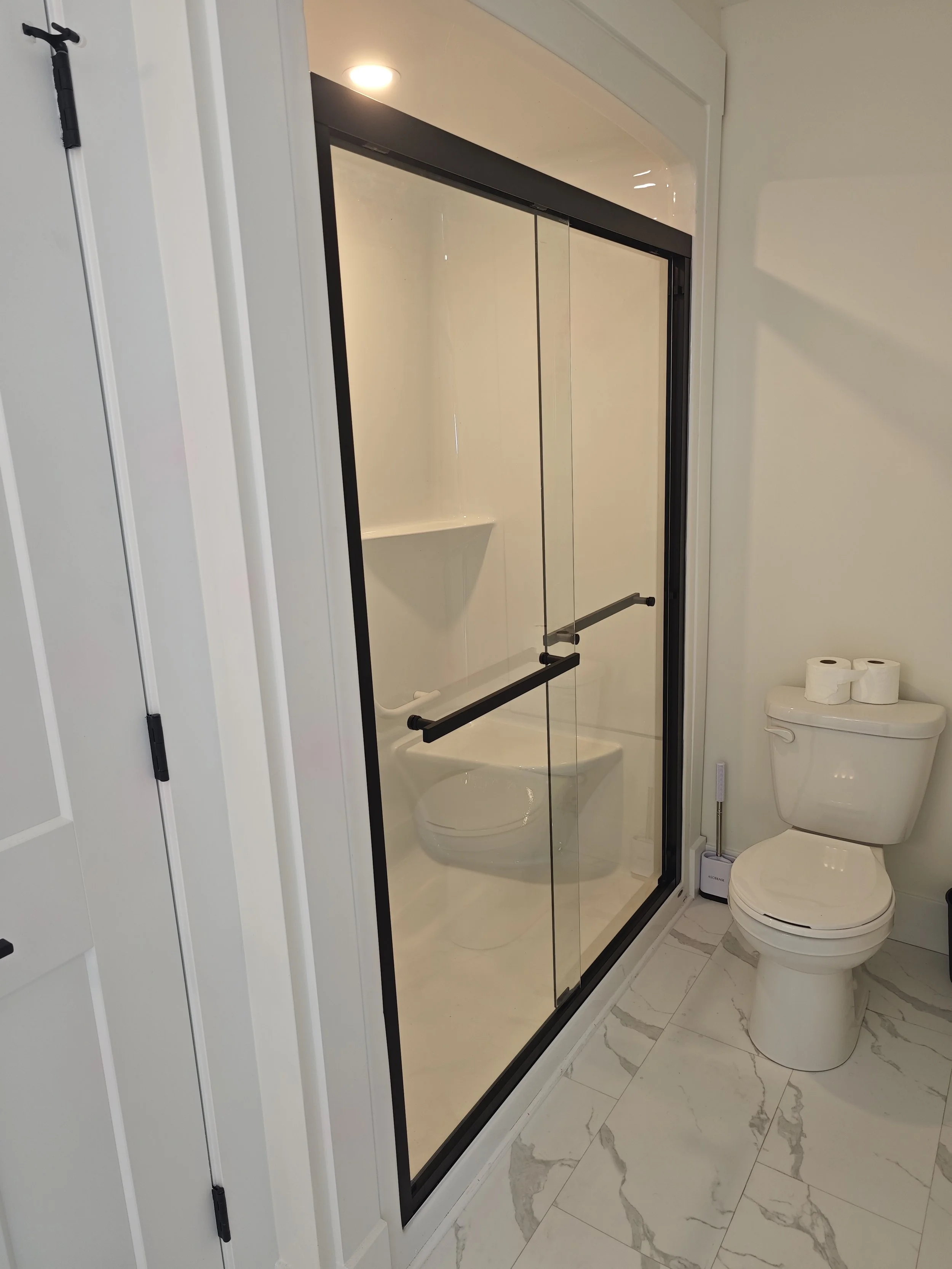 Bathroom improvement project featuring modern fixtures, clean installation, and quality finishing.