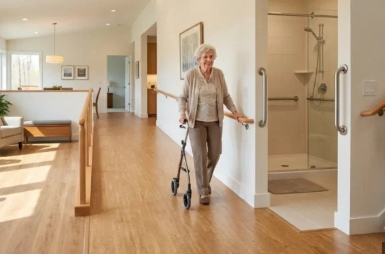 Aging-in-place home modifications with safety grab bars, accessible bathroom, and mobility improvements in Charlottetown PEI