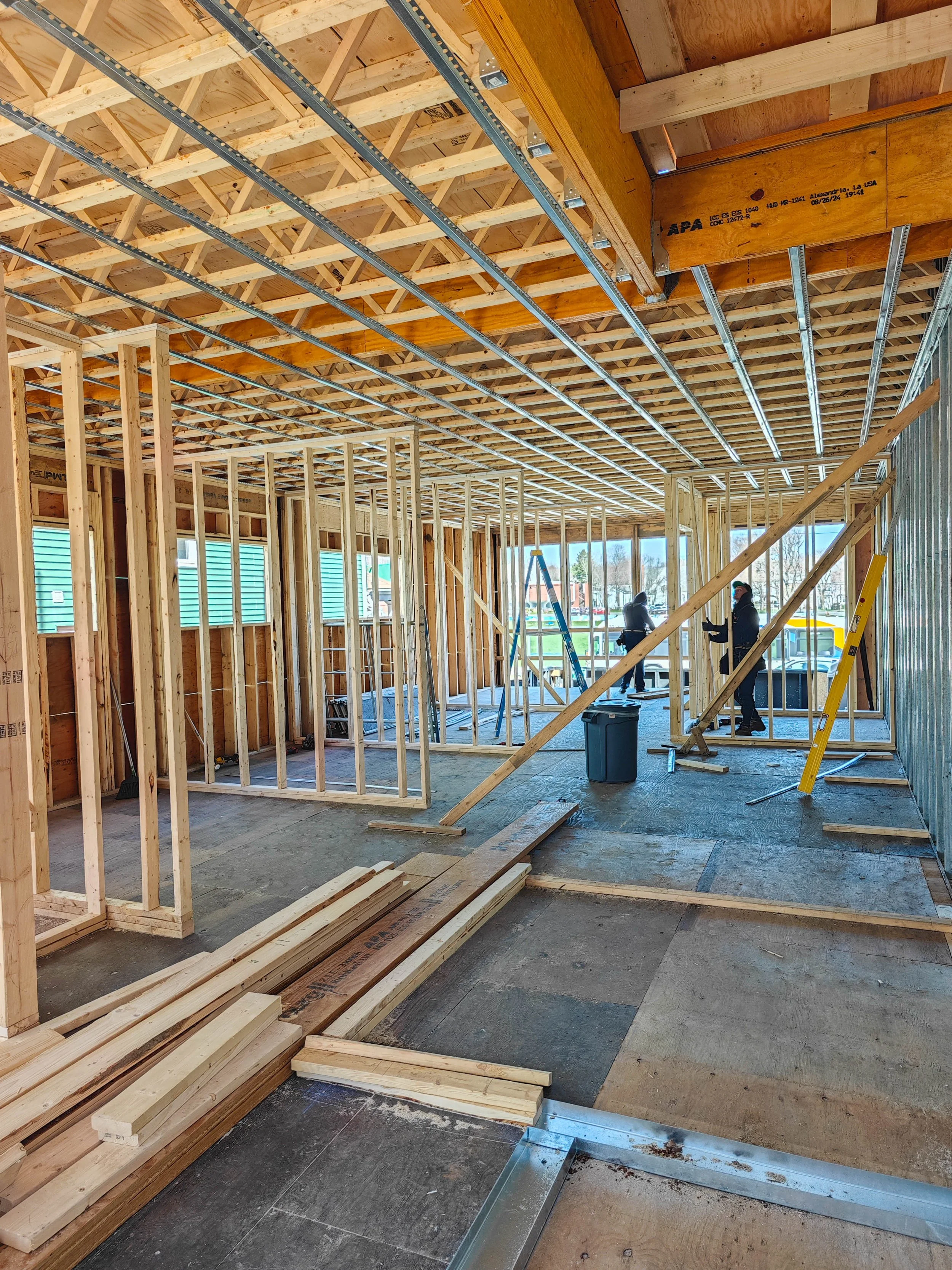 Interior renovation framing and layout construction completed with attention to detail and quality workmanship.
