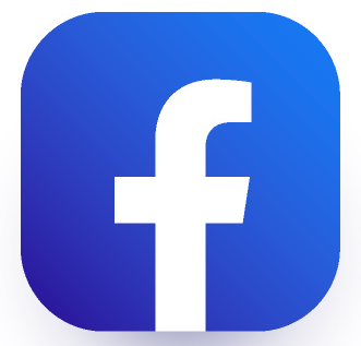 Facebook app icon with a white lowercase 'f' on a blue background.