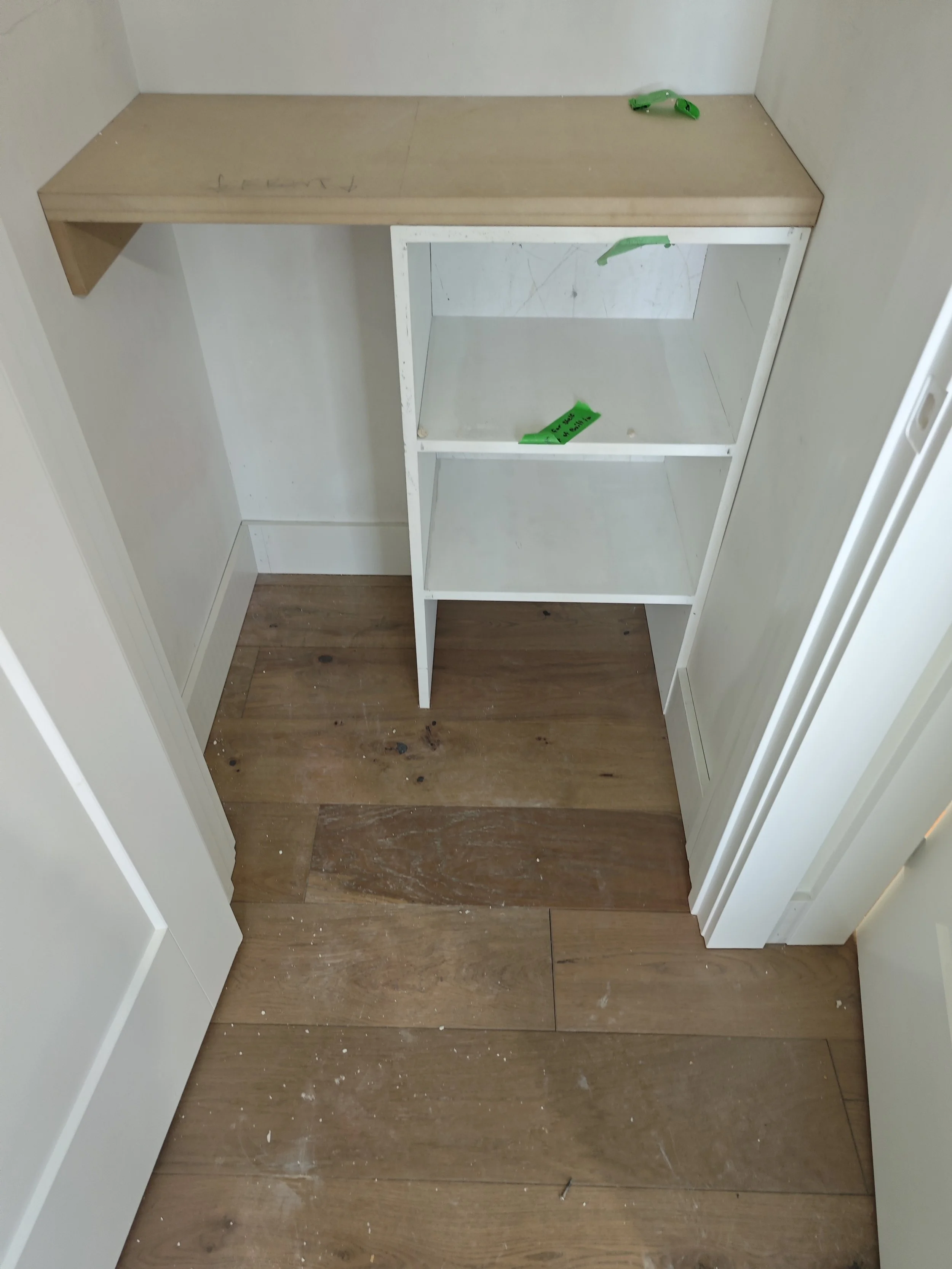 Shelving and small furniture installation for a residential space in Bedford
