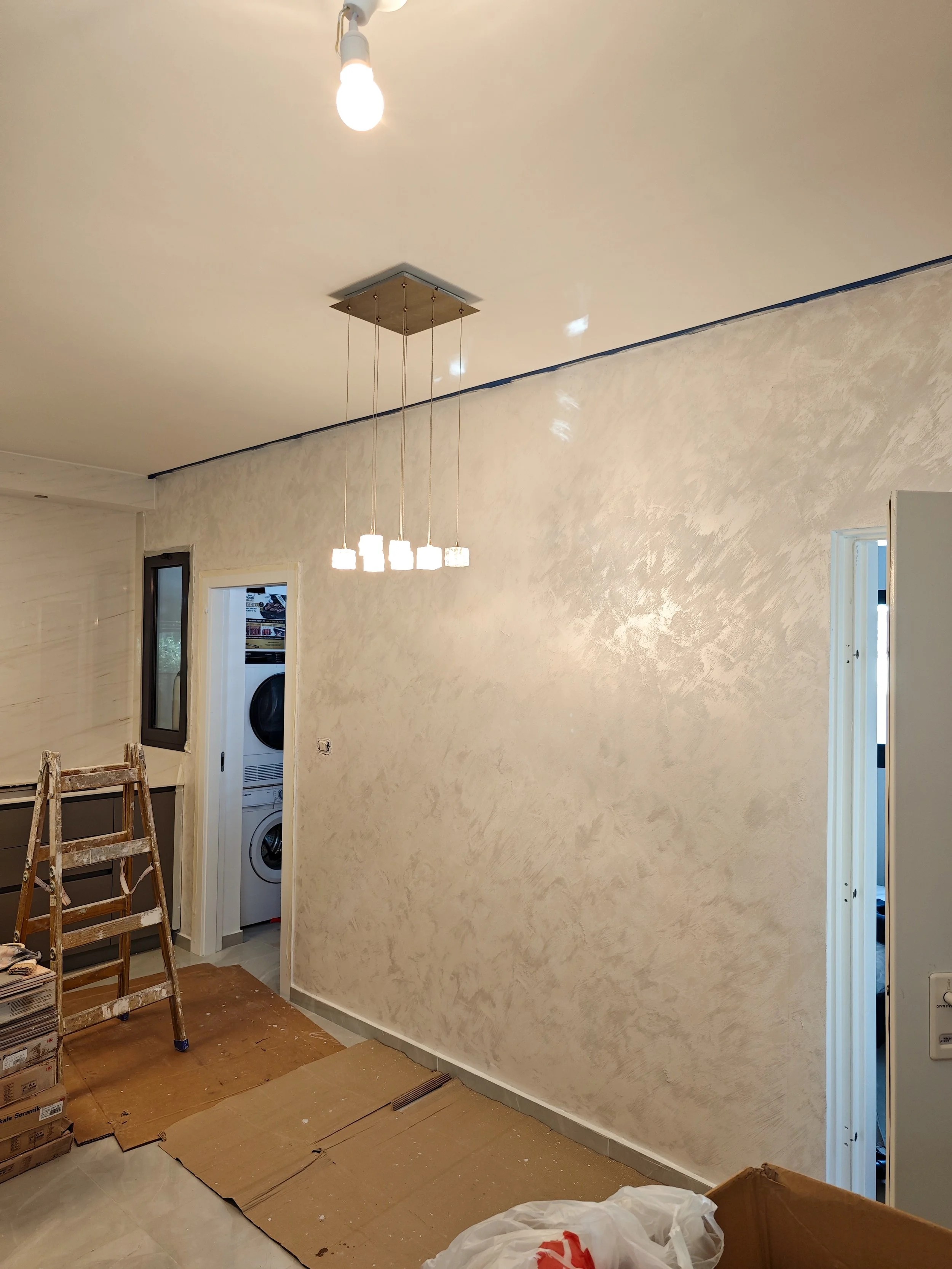 Three walls makeover with stucco 