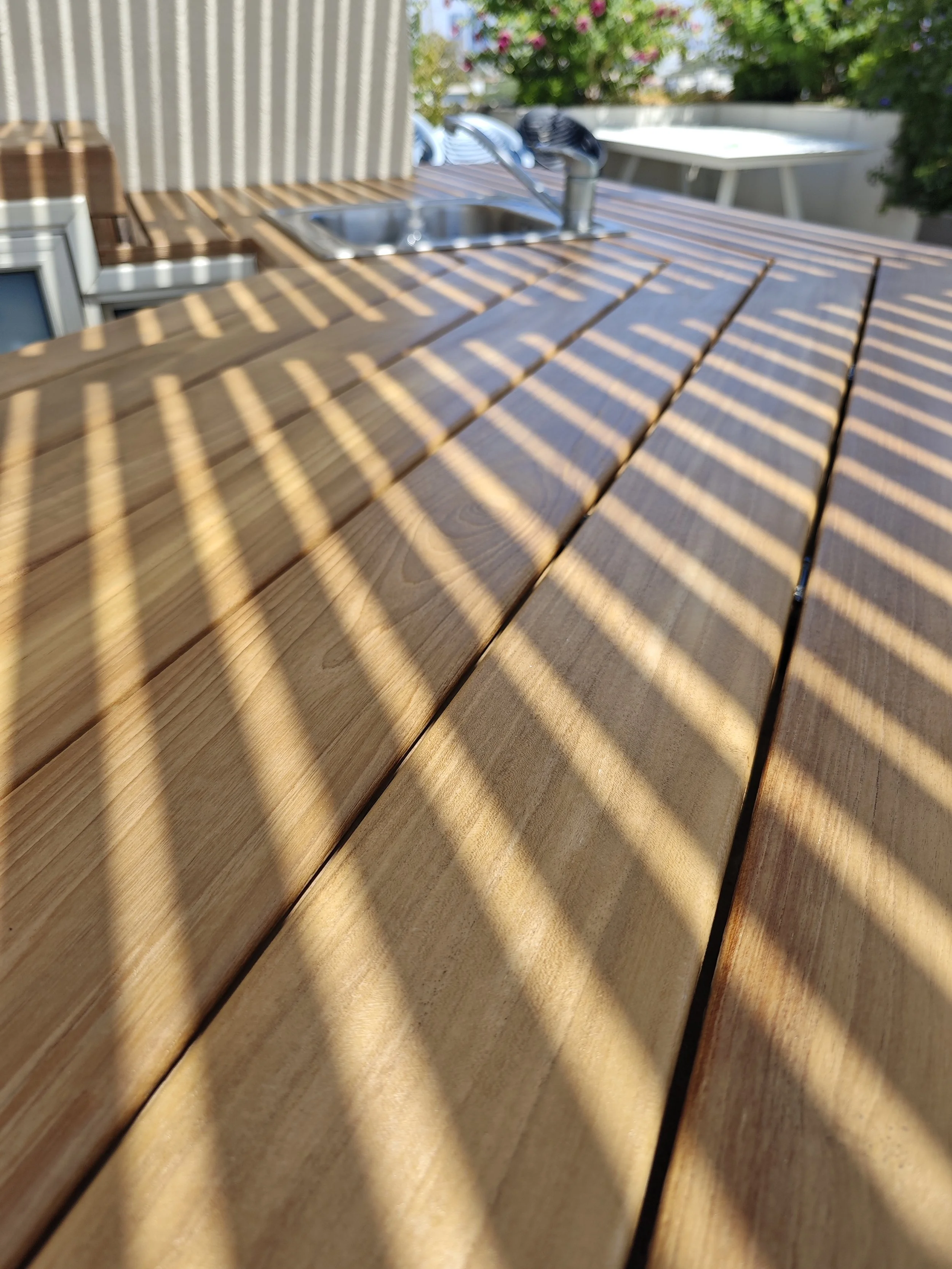 Wood refresh for the deck and bar table