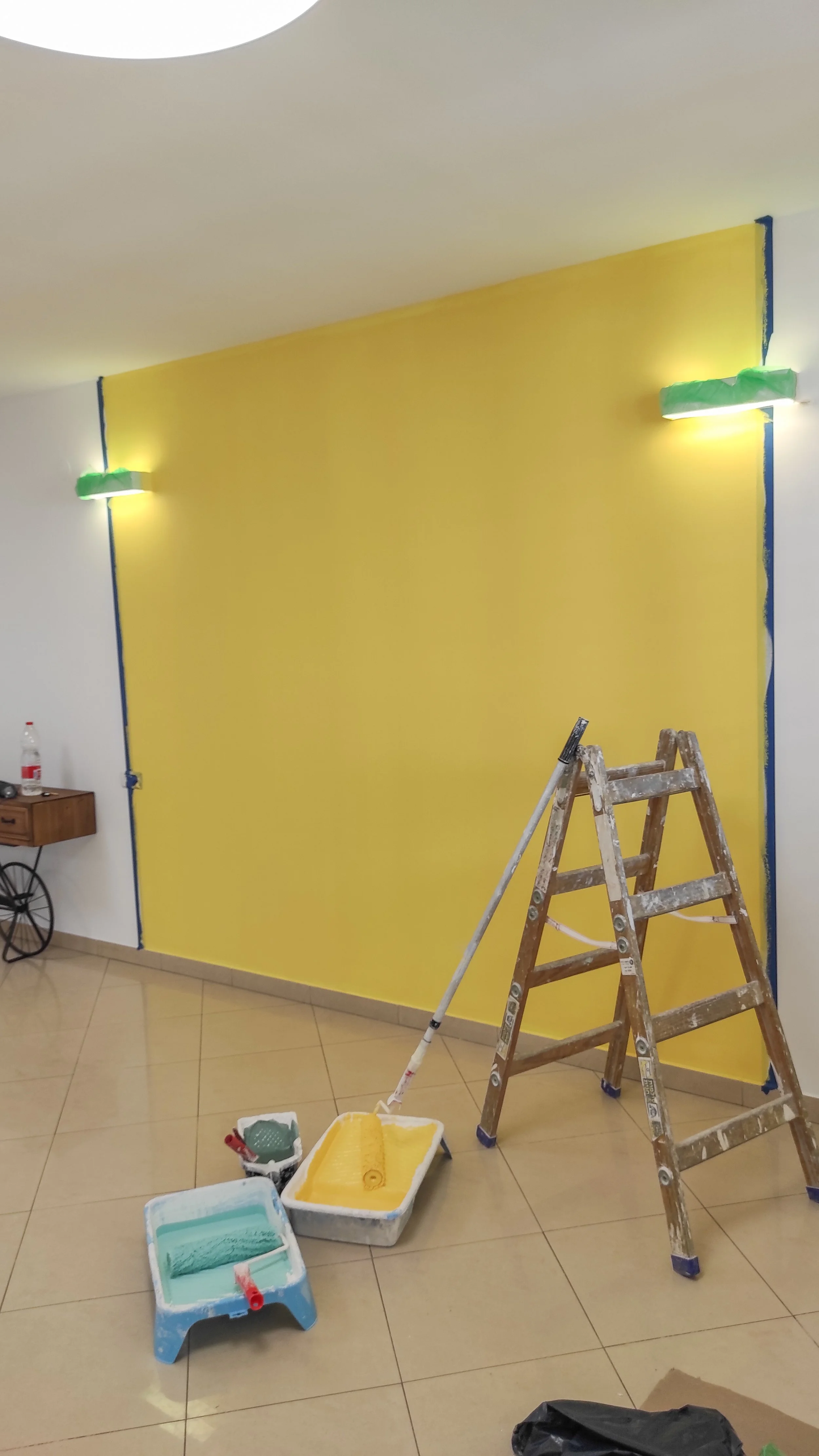 Accent wall painting completed for interior space in Halifax