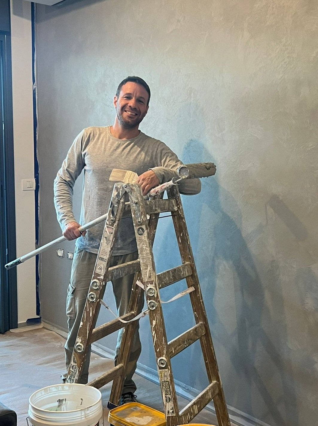 Italian stucco wall finish by handyman in Halifax