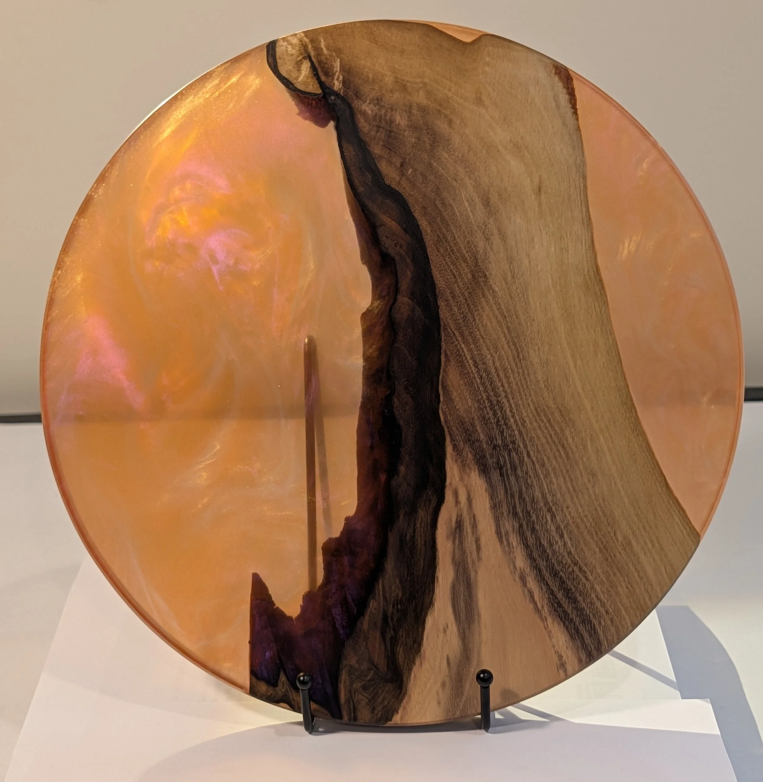 Round Walnut Serving Tray- 11.375