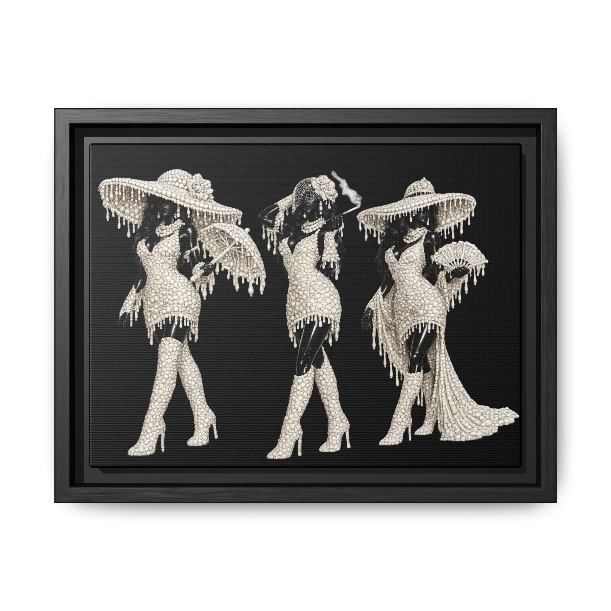 Vintage Glamour Ladies in Pearls (Black & Ivory)