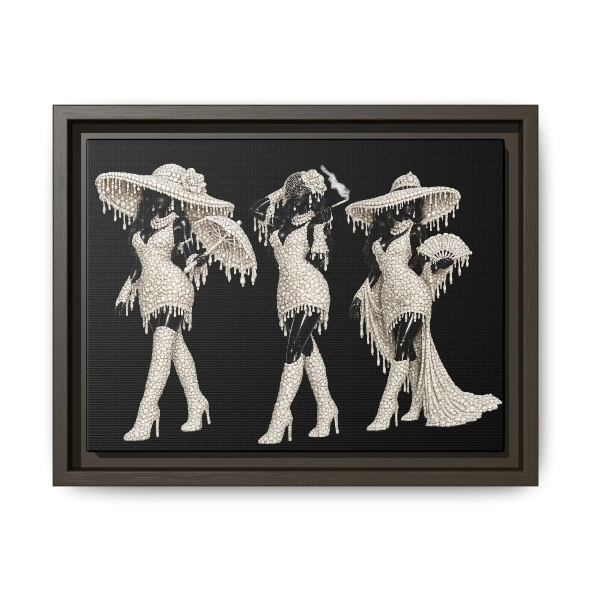 Vintage Glamour Ladies in Pearls (Black & Ivory)