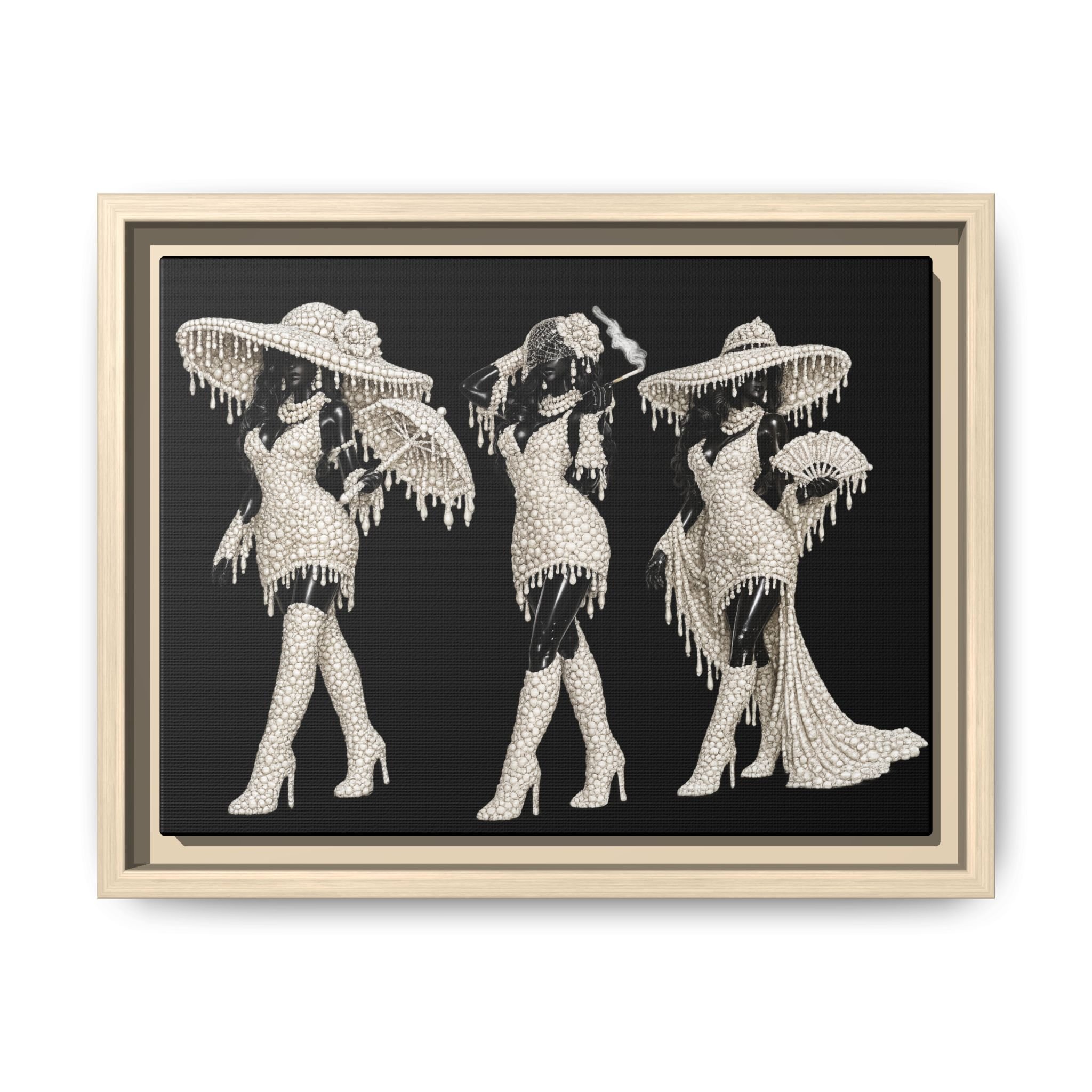 Vintage Glamour Ladies in Pearls (Black & Ivory)