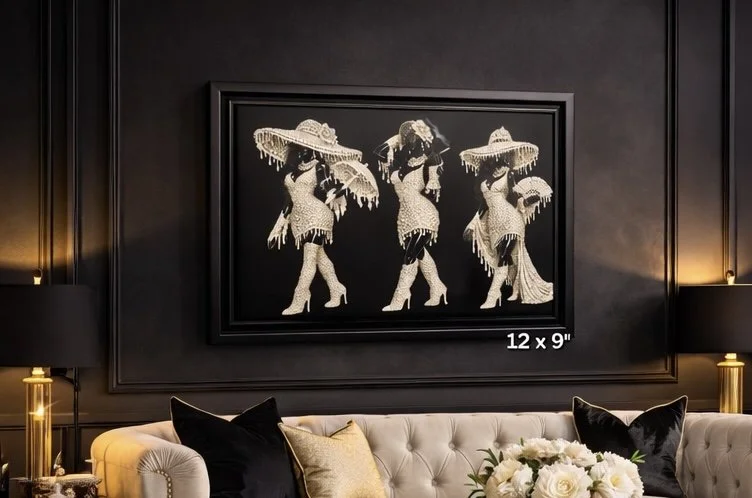 Vintage Glamour Ladies in Pearls (Black & Ivory)