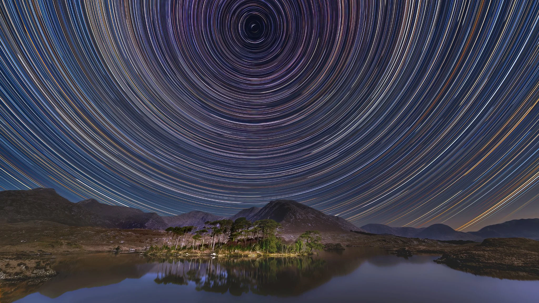 Star Trails over Pine Island