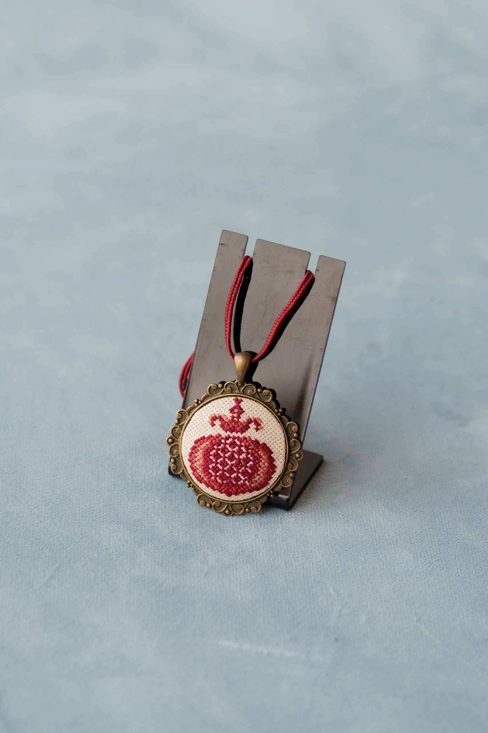 Pomegranate embroidered necklace.jpg