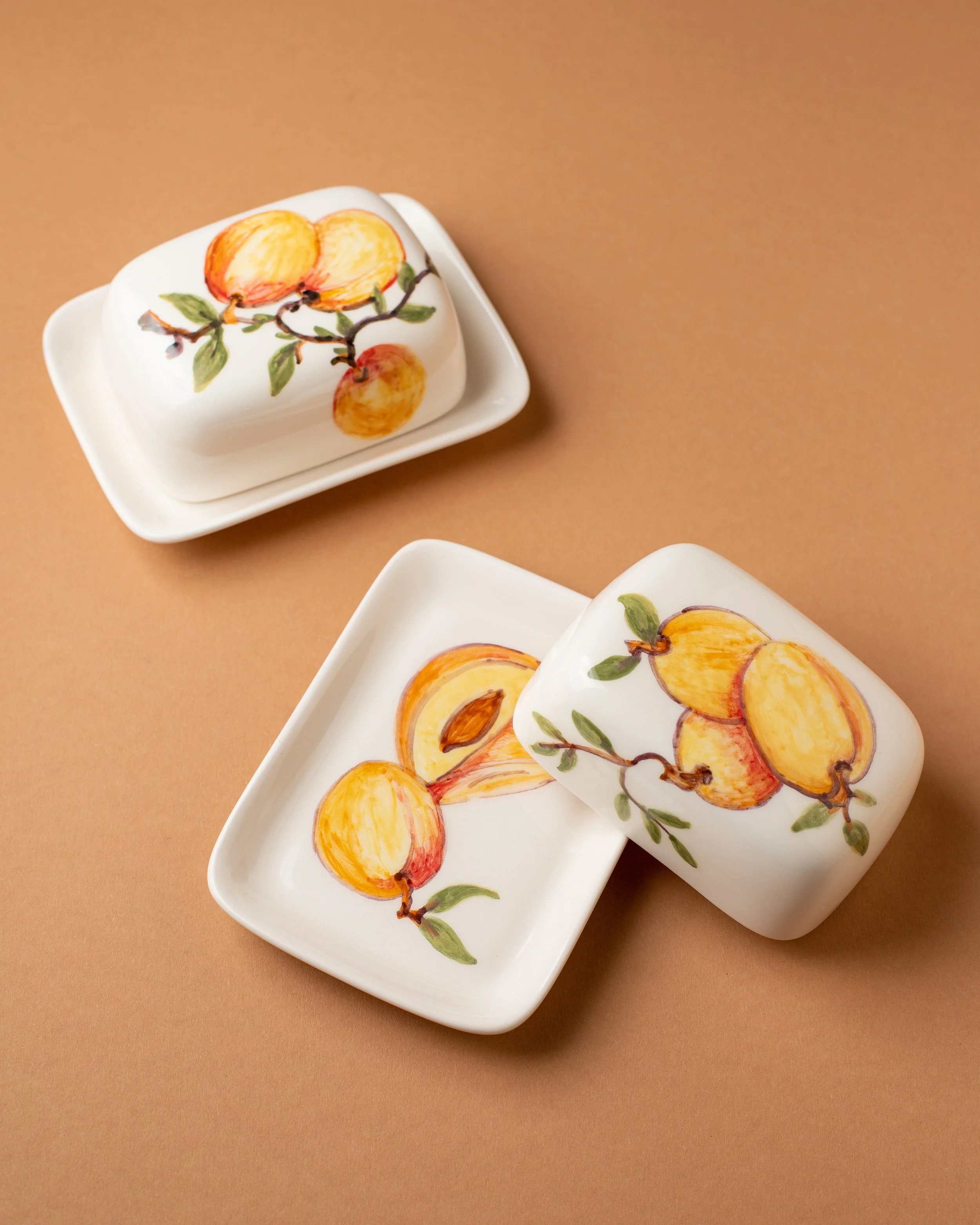 Hexagonal Dish with Apricots