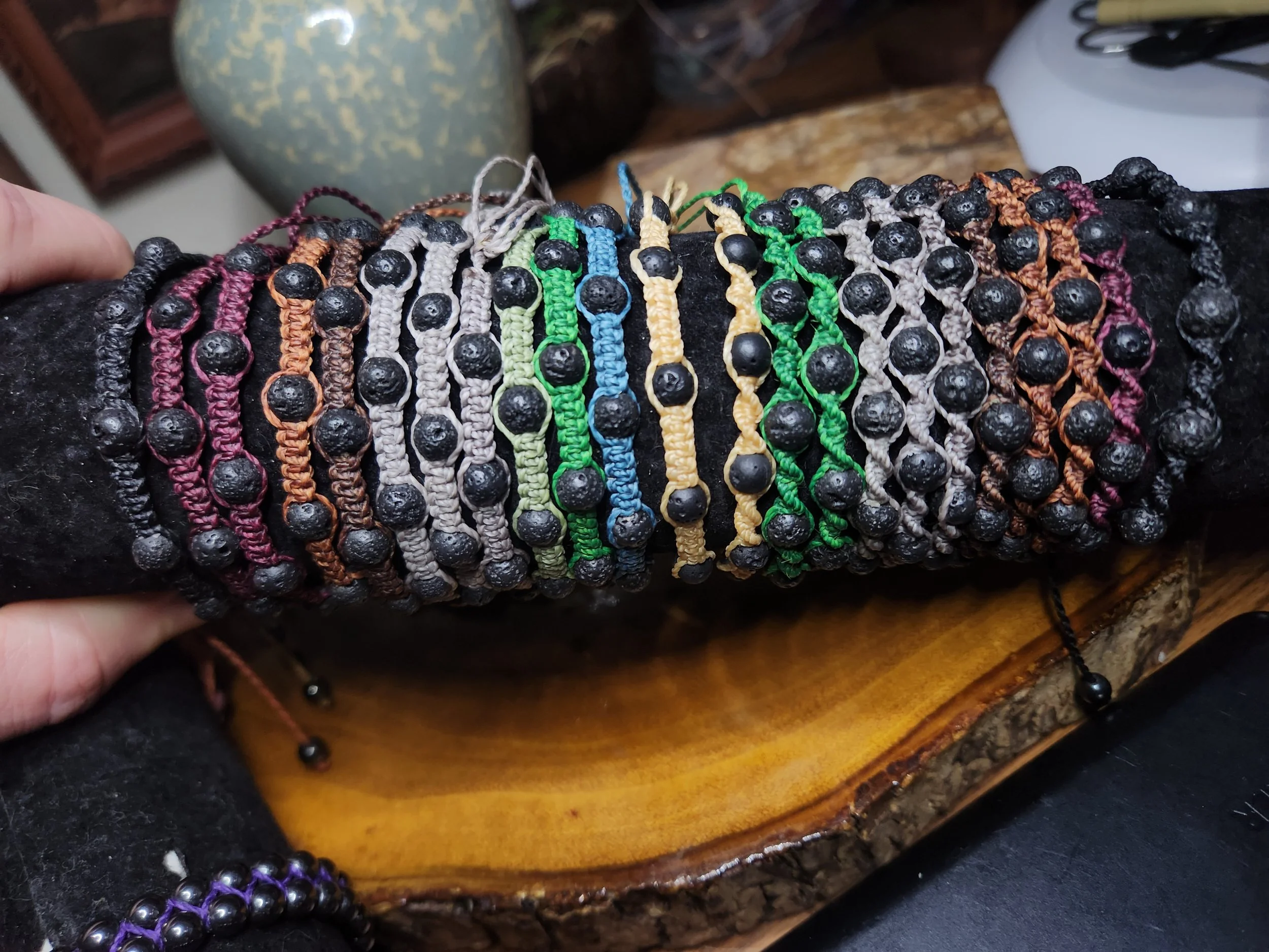 Simple Bracelet with Lava Stone Beads