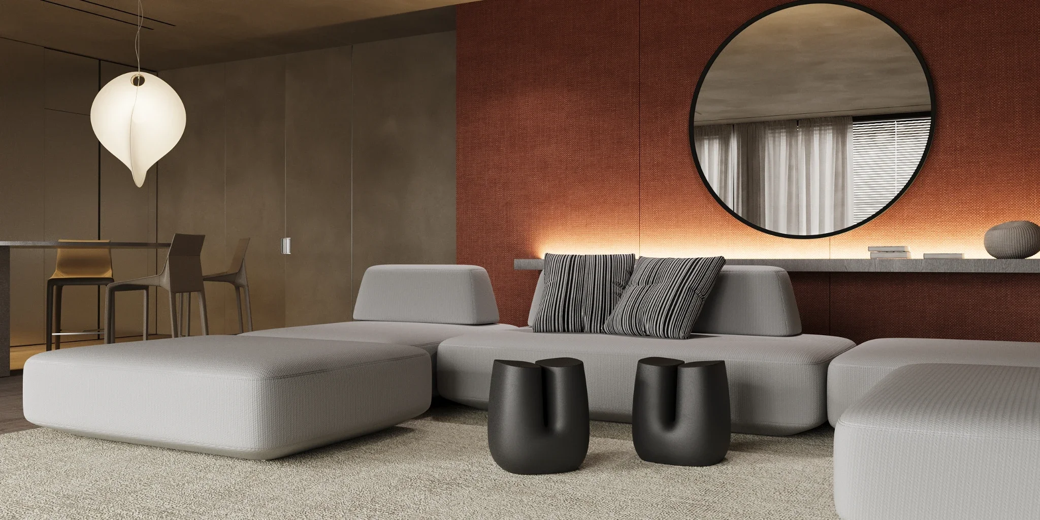 Modern sofa design in cream tones, sofa design siena.