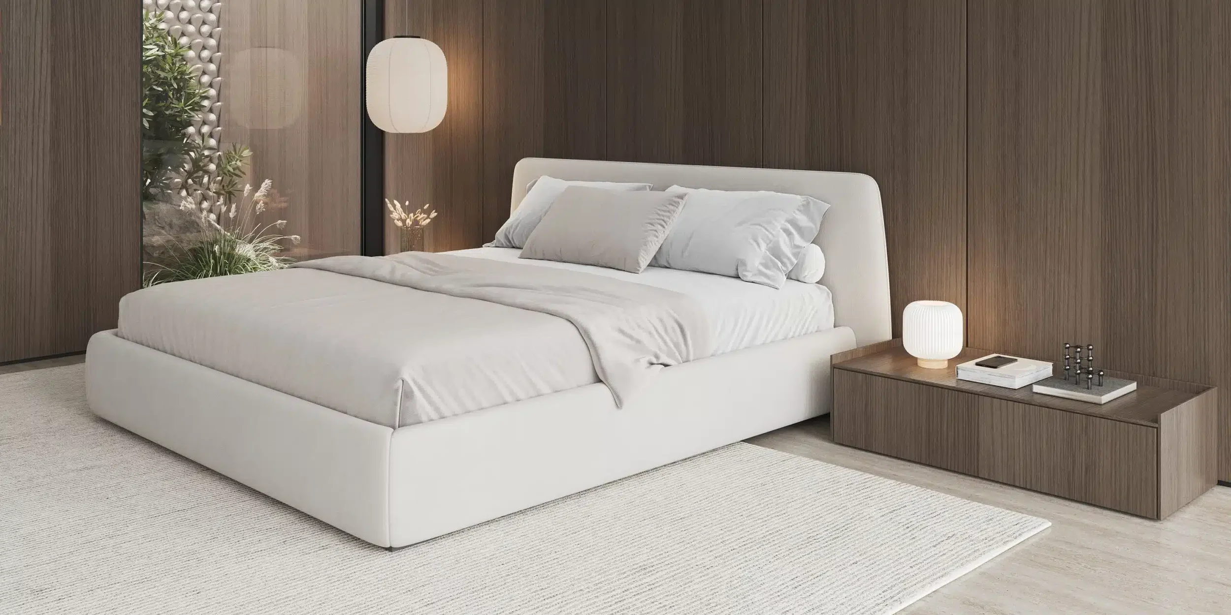 Single bed, double bed or king size bed available, bed model allure life.