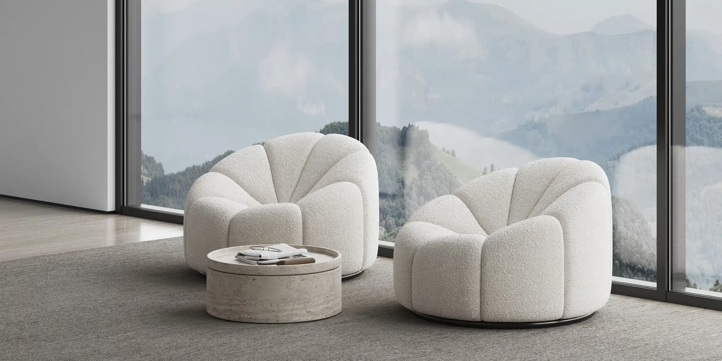 Chair crafted from selected premium materials, lounge chair model deisy.