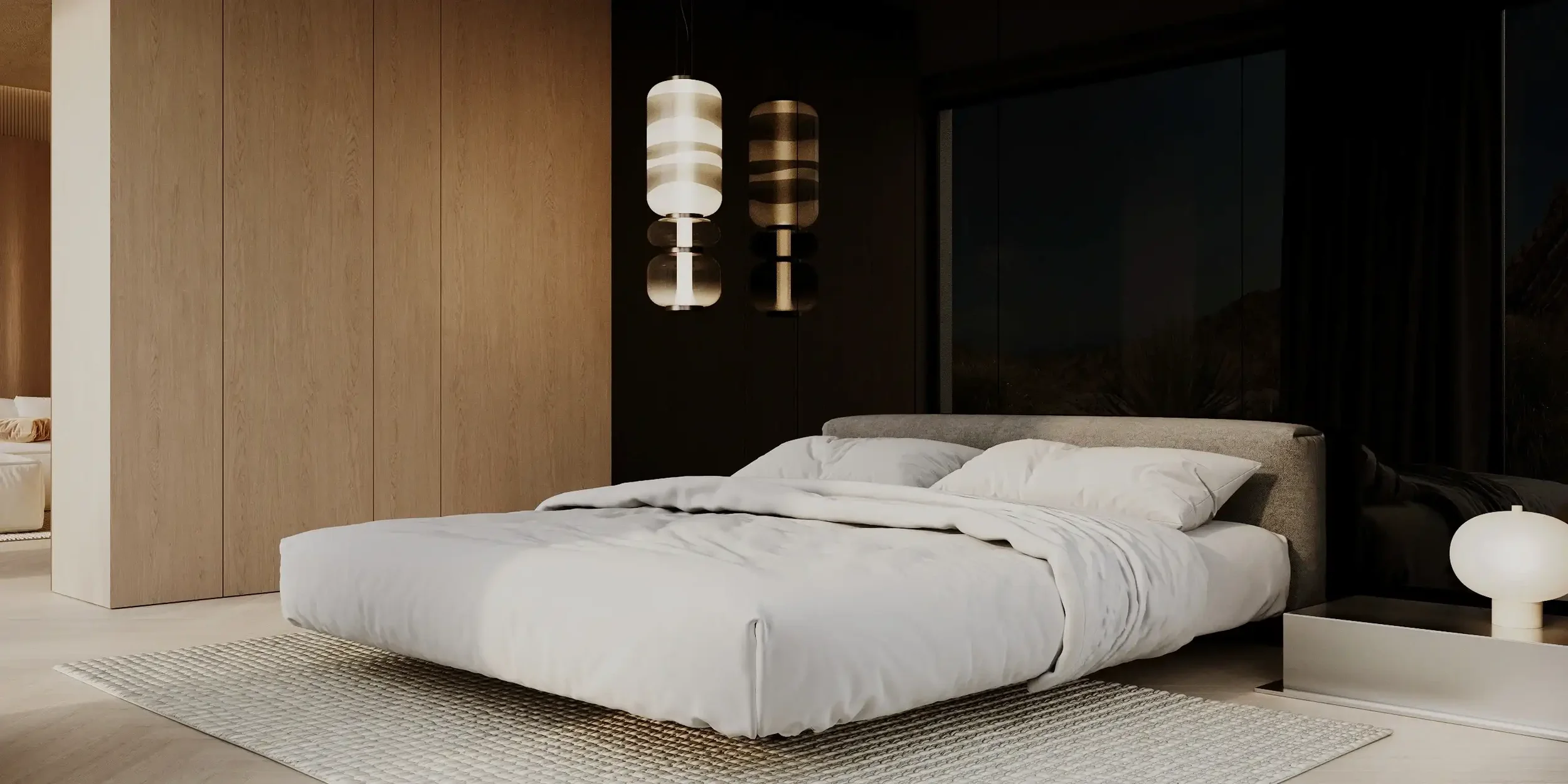 Single bed, double bed or king size bed, floating in the air bed model air.