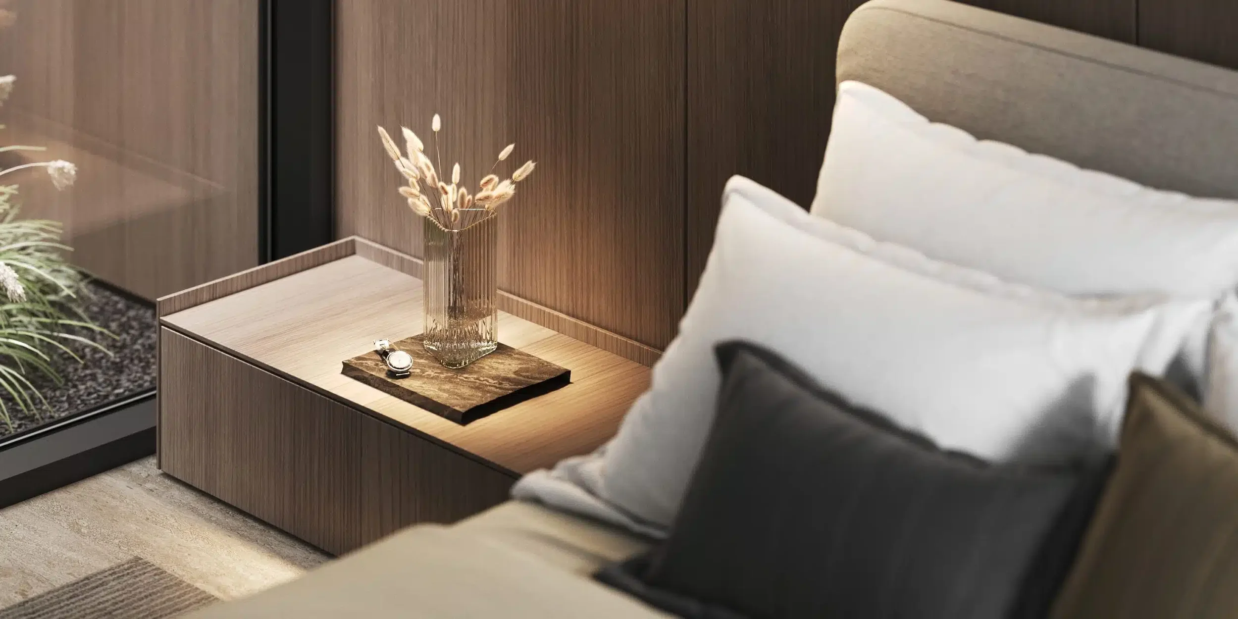 Minimalistic bed design model life dreams, custom made bed.