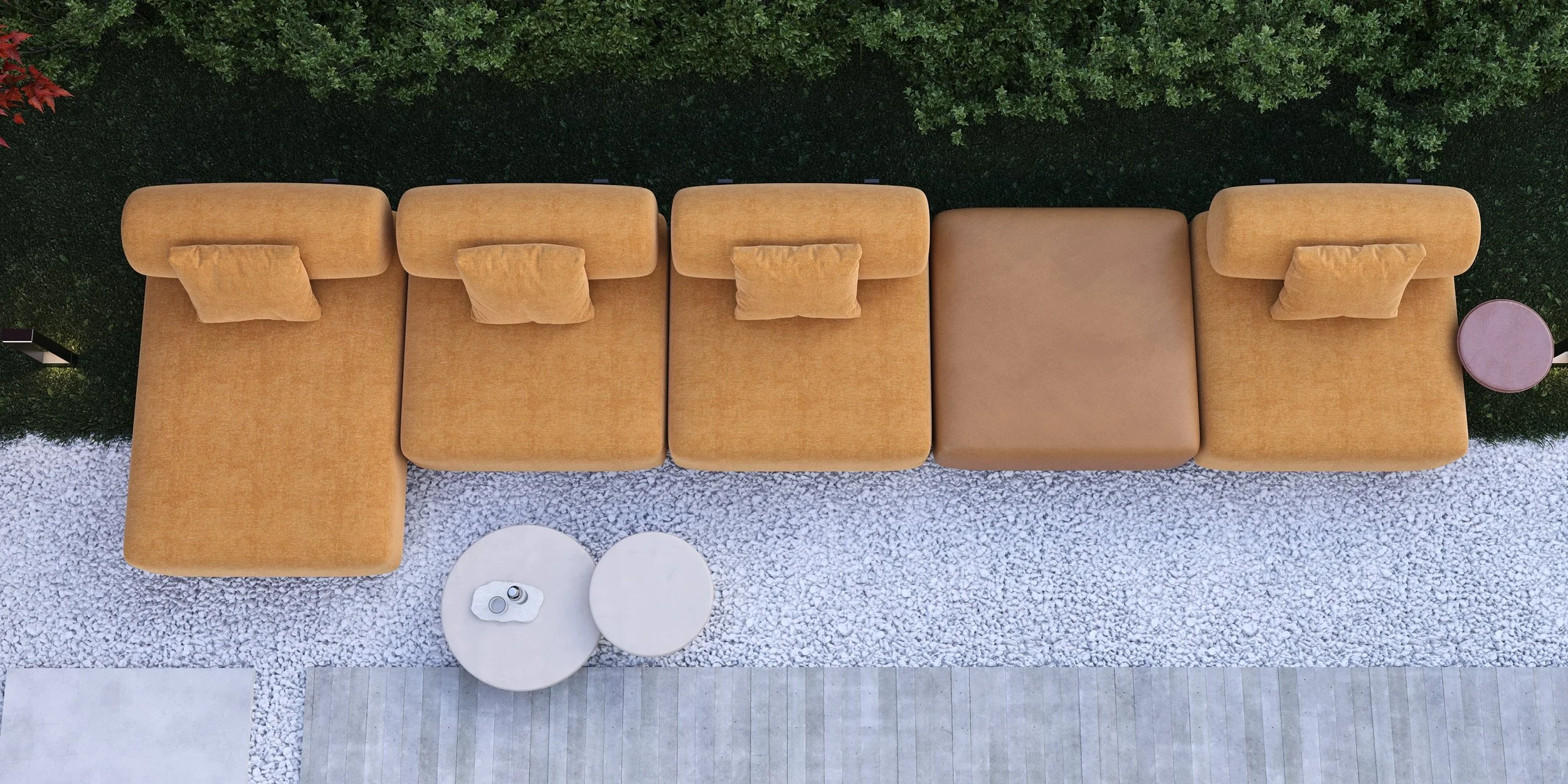 Resistant upholstery, bespoke outdoor furniture model Mozo.