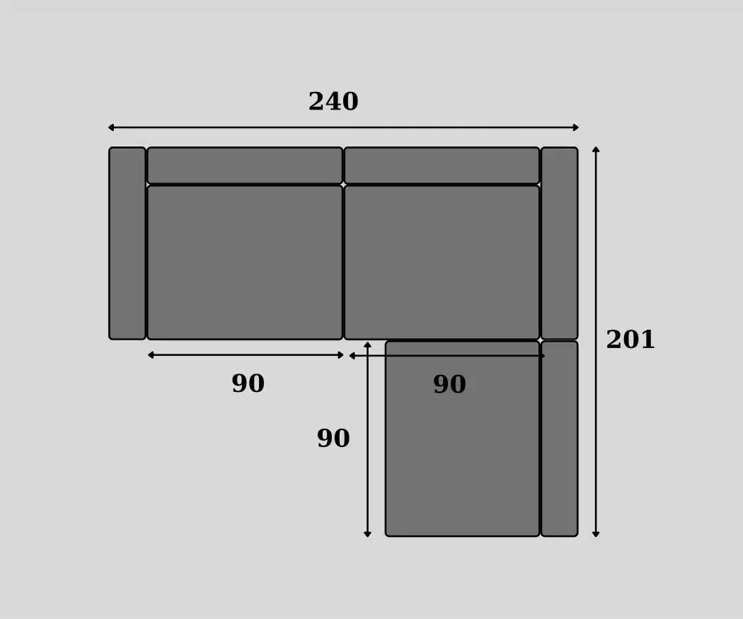 Technical design sofa configurator nr.8, model sofa freedom.