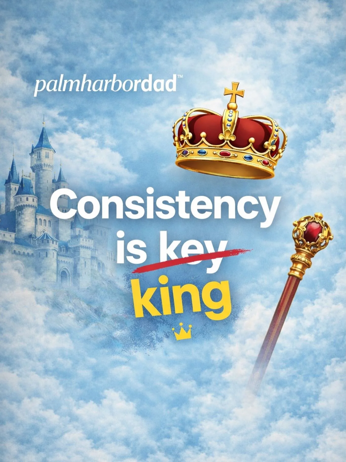 Consistency isn&rsquo;t key.
It&rsquo;s king. 👑

52/52. Community over everything.  Show up.  Every day.  #ConsistencyIsKing #5252 #PalmHarborDad #ShowUpDaily #BuiltByConsistency