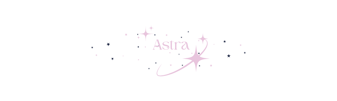 Purple logo with the word "Astra" surrounded by stars and a swooping line on a black background.