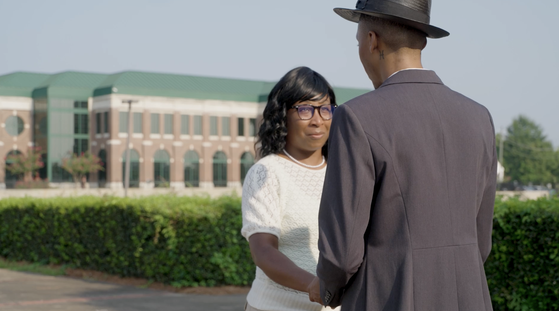 Anitra Thompson and Roddarrion Olive, Ritz Cafe Collapse Reenactment