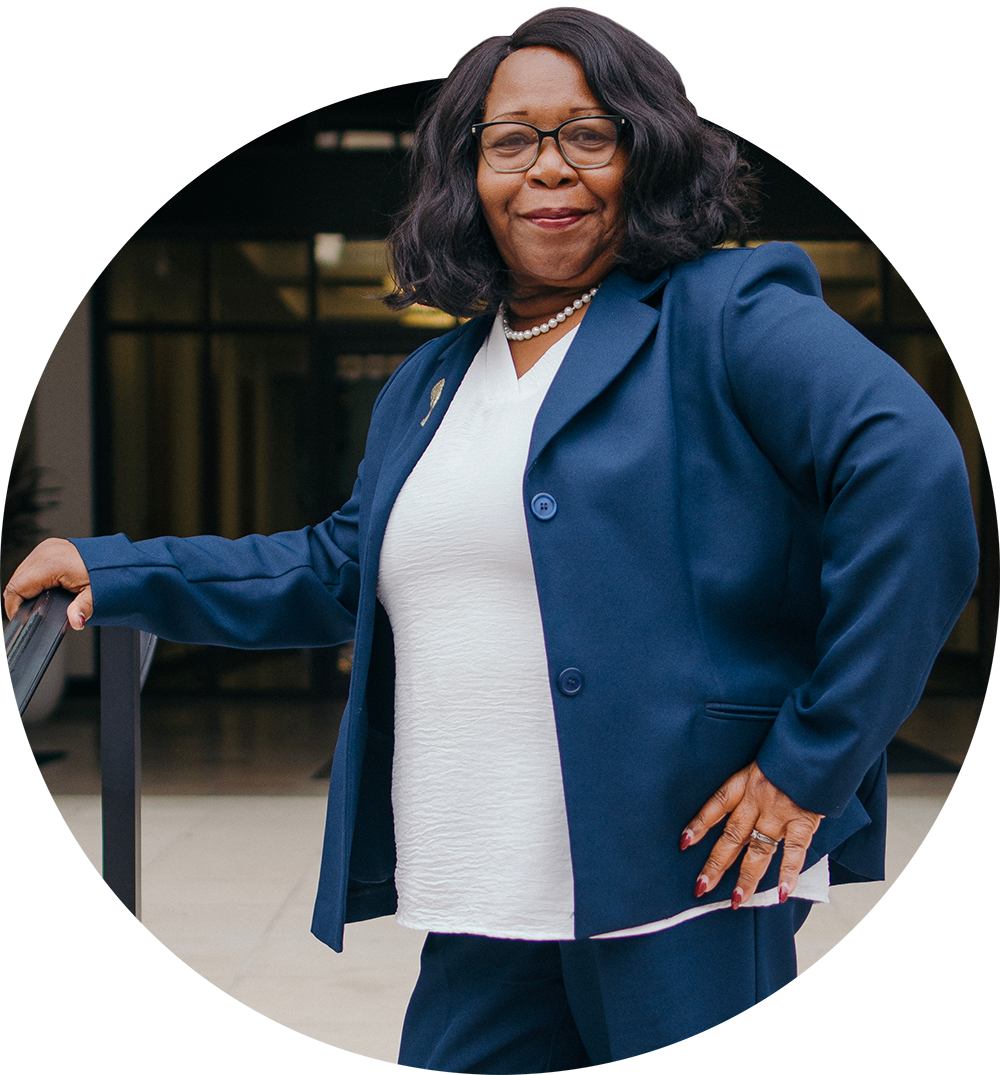 Gerrie Ford-Hardin out front of City Hall where she faithfully serves everyone from seniors, youth, and families for nearly 20 years.