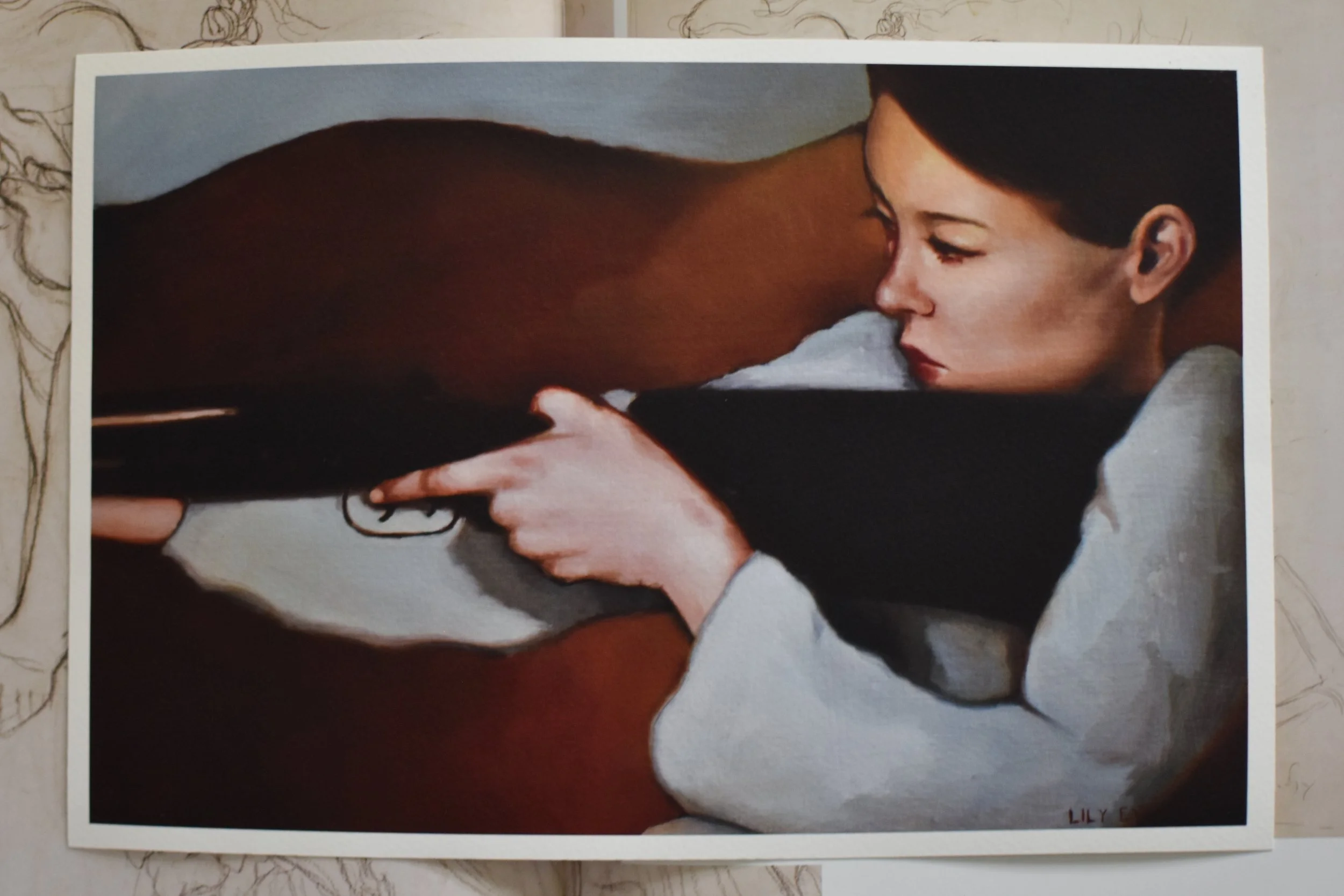 "hares on the mountain" print