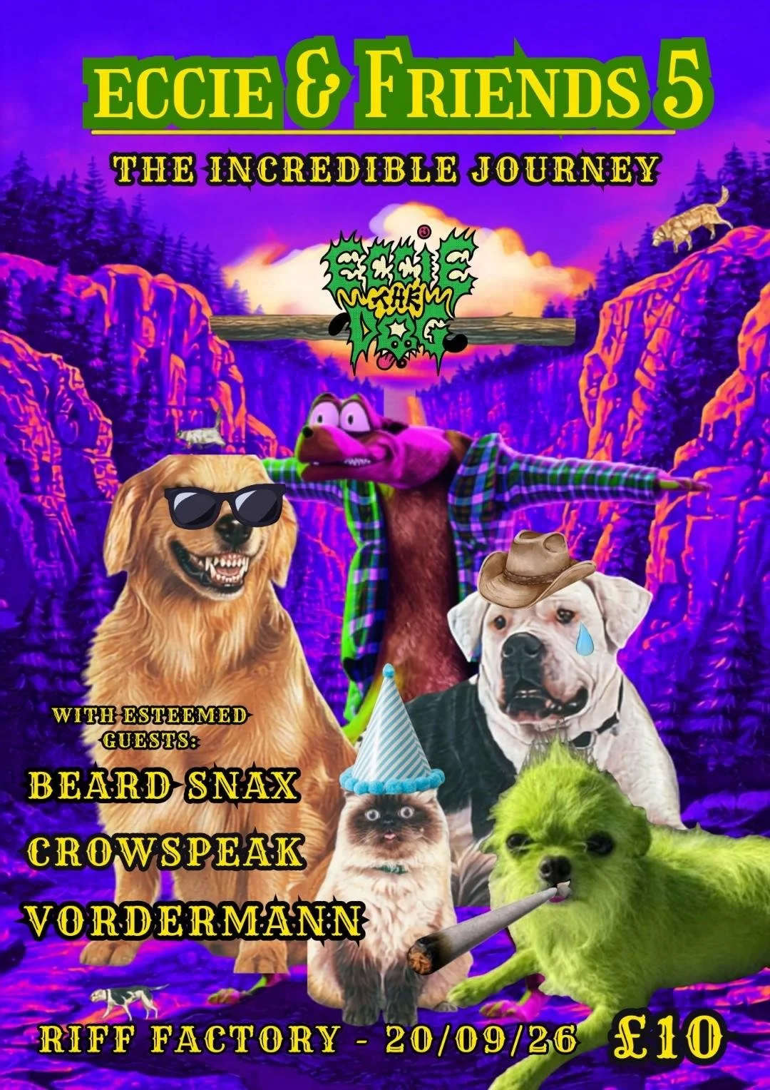 Eccie the dog birthday gig poster - Eccie and Friends 5