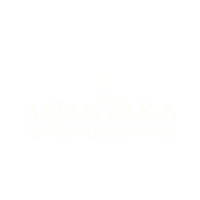 Het logo van Anantara Hotels Resorts Spas, wit op zwart met een driehoek en de naam eronder.