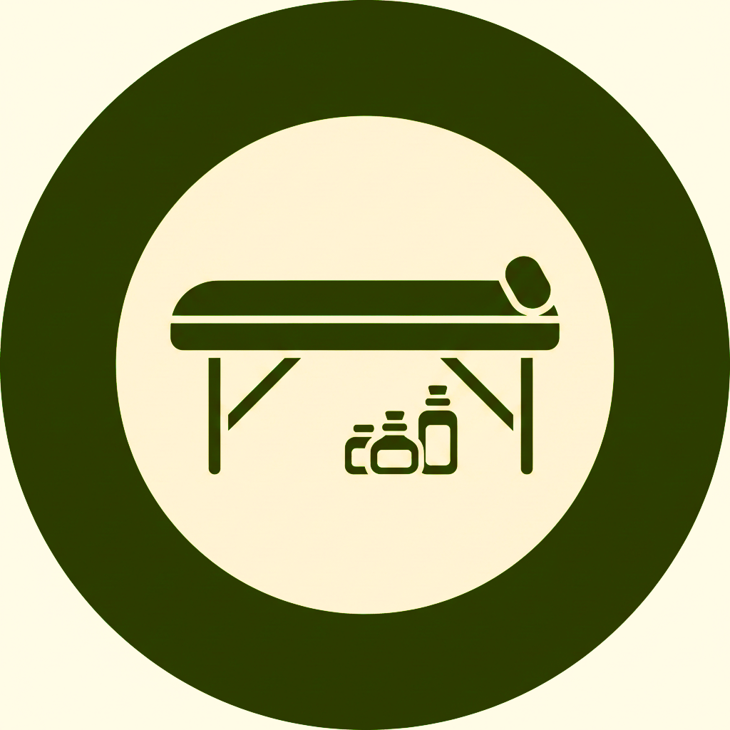 Professional massage therapist arriving at a client's home with a portable massage table and equipment