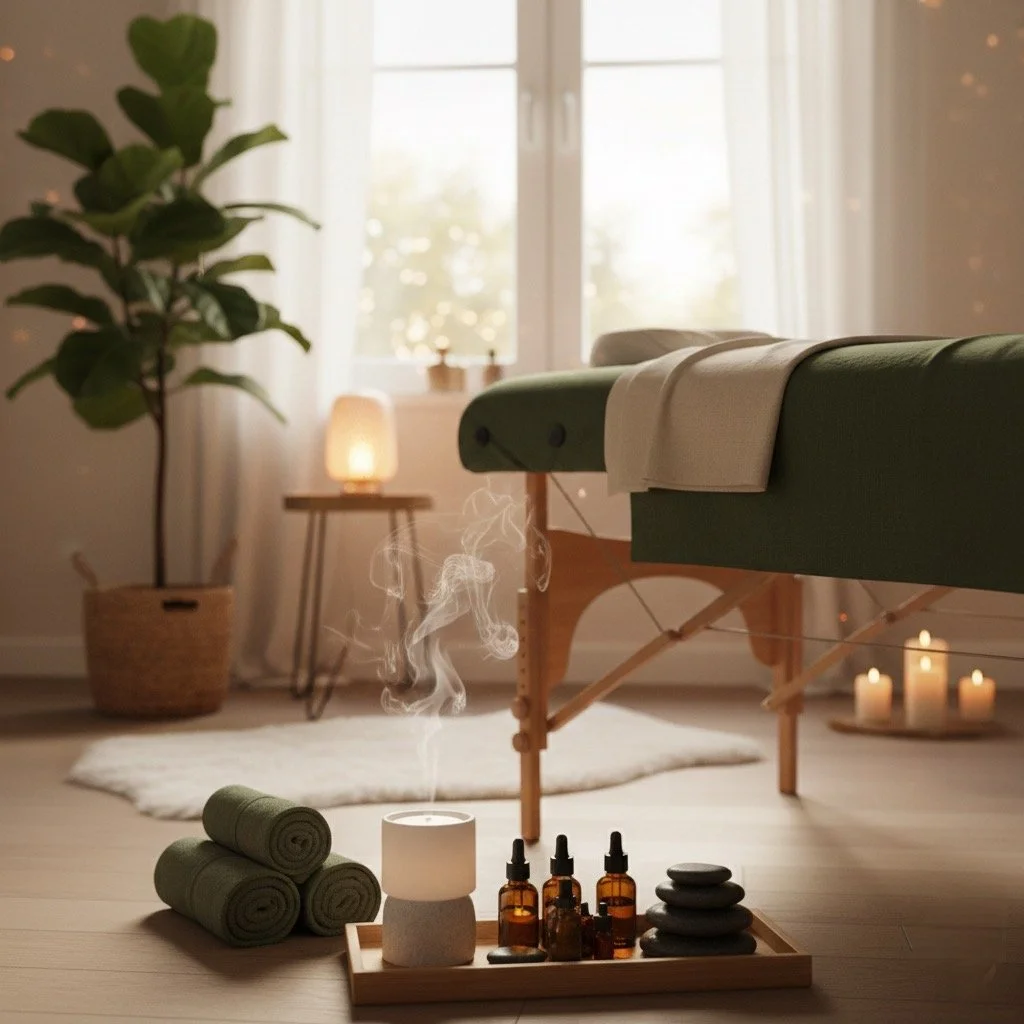 A range of professional mobile massage services including deep tissue, aromatherapy, and therapeutic massage delivered to your home in Bath and Wiltshire.