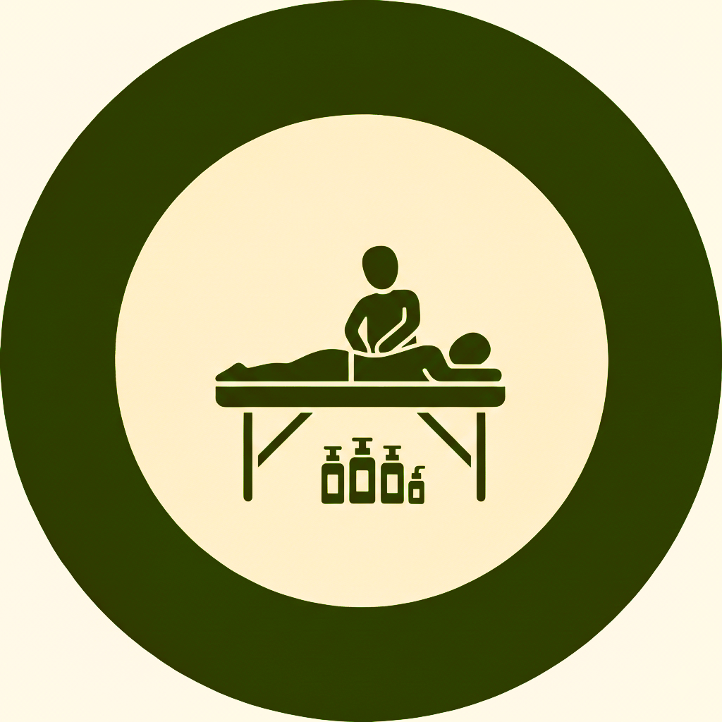 A fully tailored holistic massage session being performed in the comfort of a client's home.