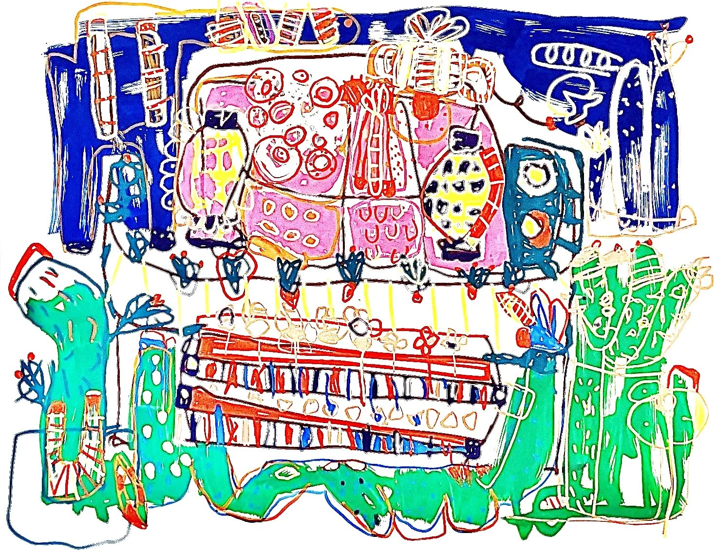 Day at the Amusement Park (2025).
Acrylic Pens on Fine Art Paper.
11x14 in.