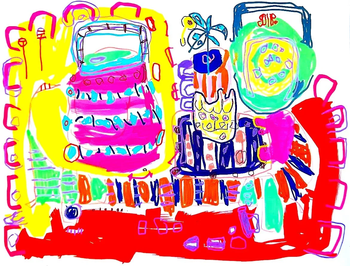 Cooking Beats (2025).
Notes on motion.
Acrylic Pens on Fine Art Paper 
11x14 in.