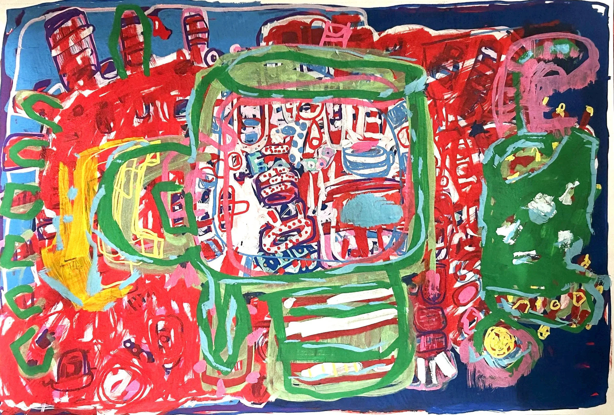 Everything is Happening at Once (2025). A visual inventory of the present moment.
Acrylic Paint and Pens on Fine Art Paper.
11x14 in.