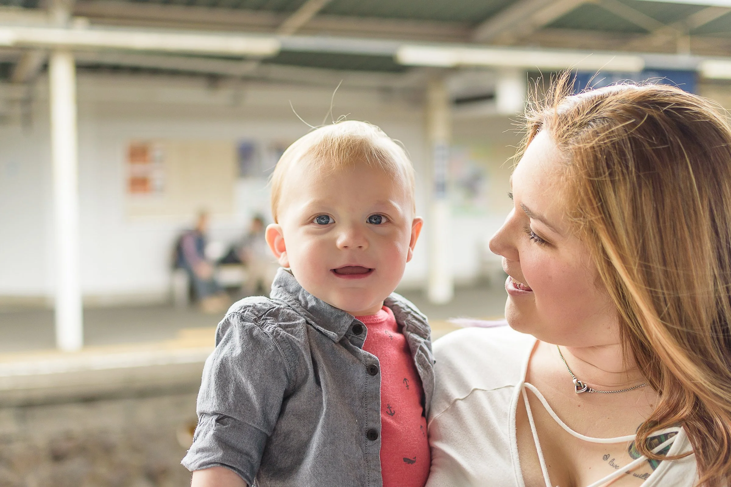 Celebrating turning One with mom and dad