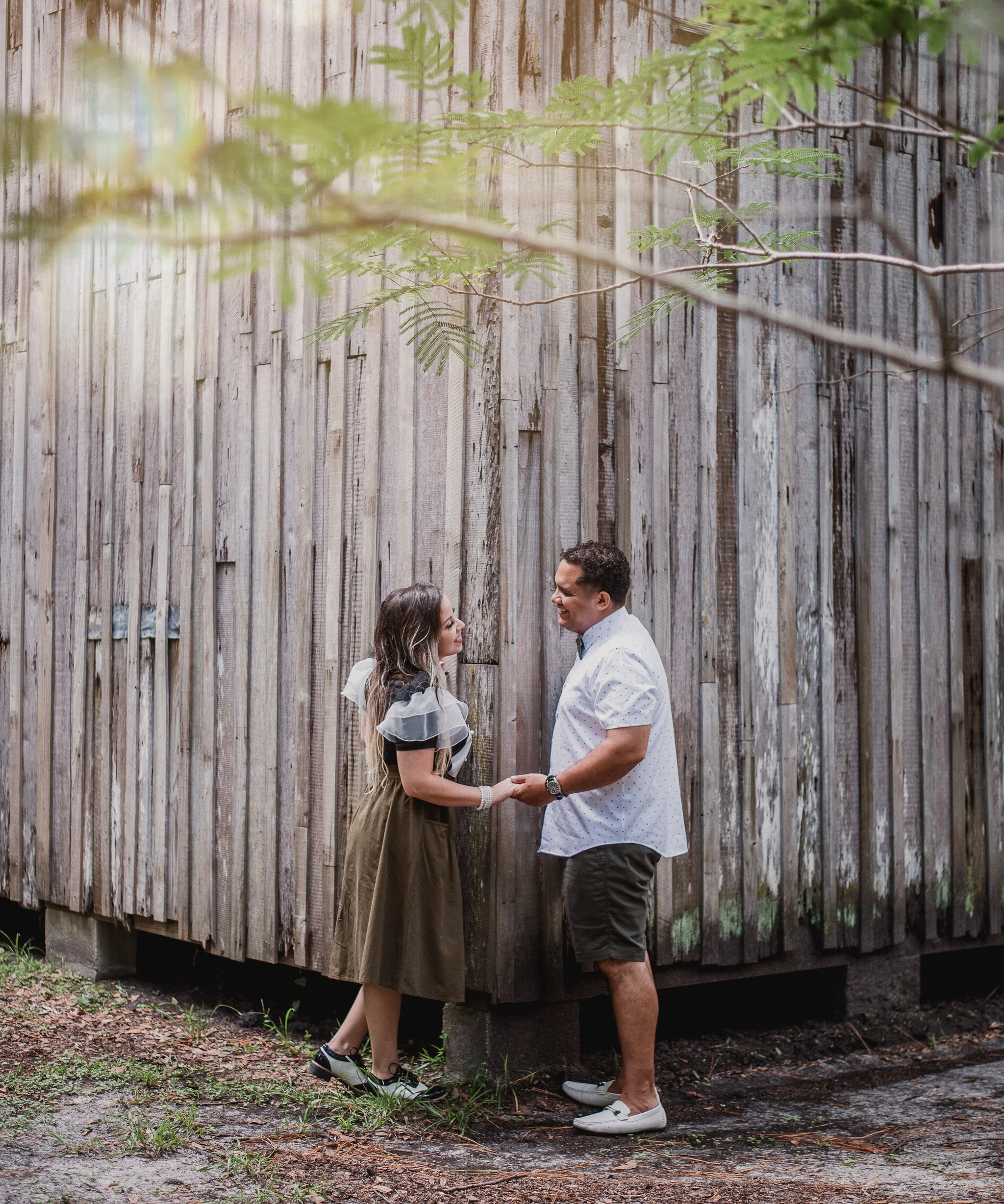Couples wardrobe coordination for photo session