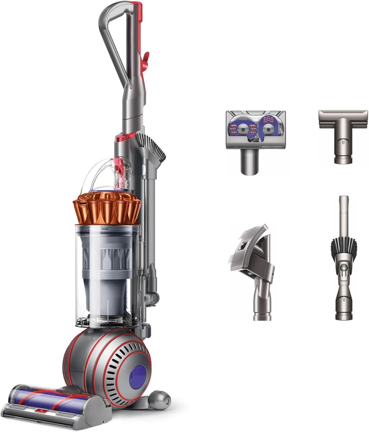 Dyson Ball Animal 3 Extra Upright Vacuum, 290 AW, 3 suction modes, Bagless, Corded vacuum, Deep cleans carpets and hard floors, Detangles hair, Tools for pets