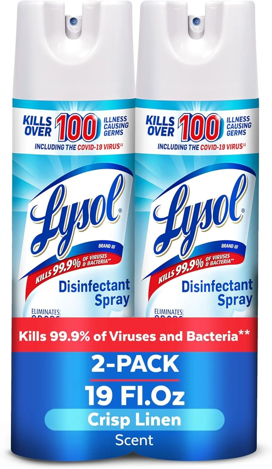 Lysol Disinfectant Spray, Household Essential Cleaning Supplies, Multi-Purpose Room Spray, Antibacterial Sanitizer Spray